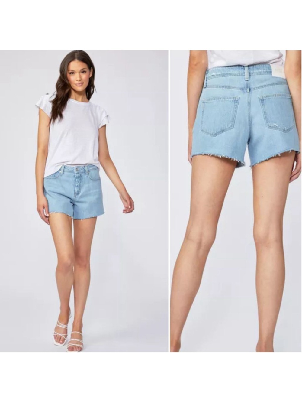 PAIGE High Rise Noella Relaxed Cut Off Jean Shorts Women's Size 30 As If
